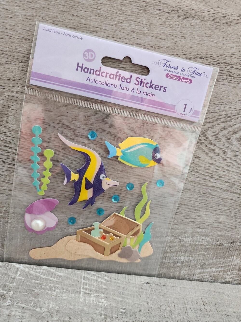 Scrapbook Stickers 3D Forever in Time Scrapbook Collection - Fish Sea Ocean #36